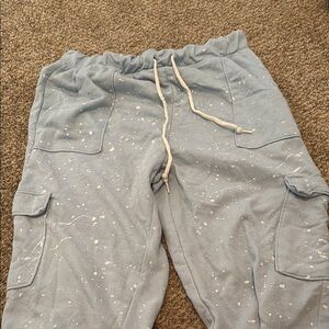 NOBO Blue Cargo Pants with White Accents